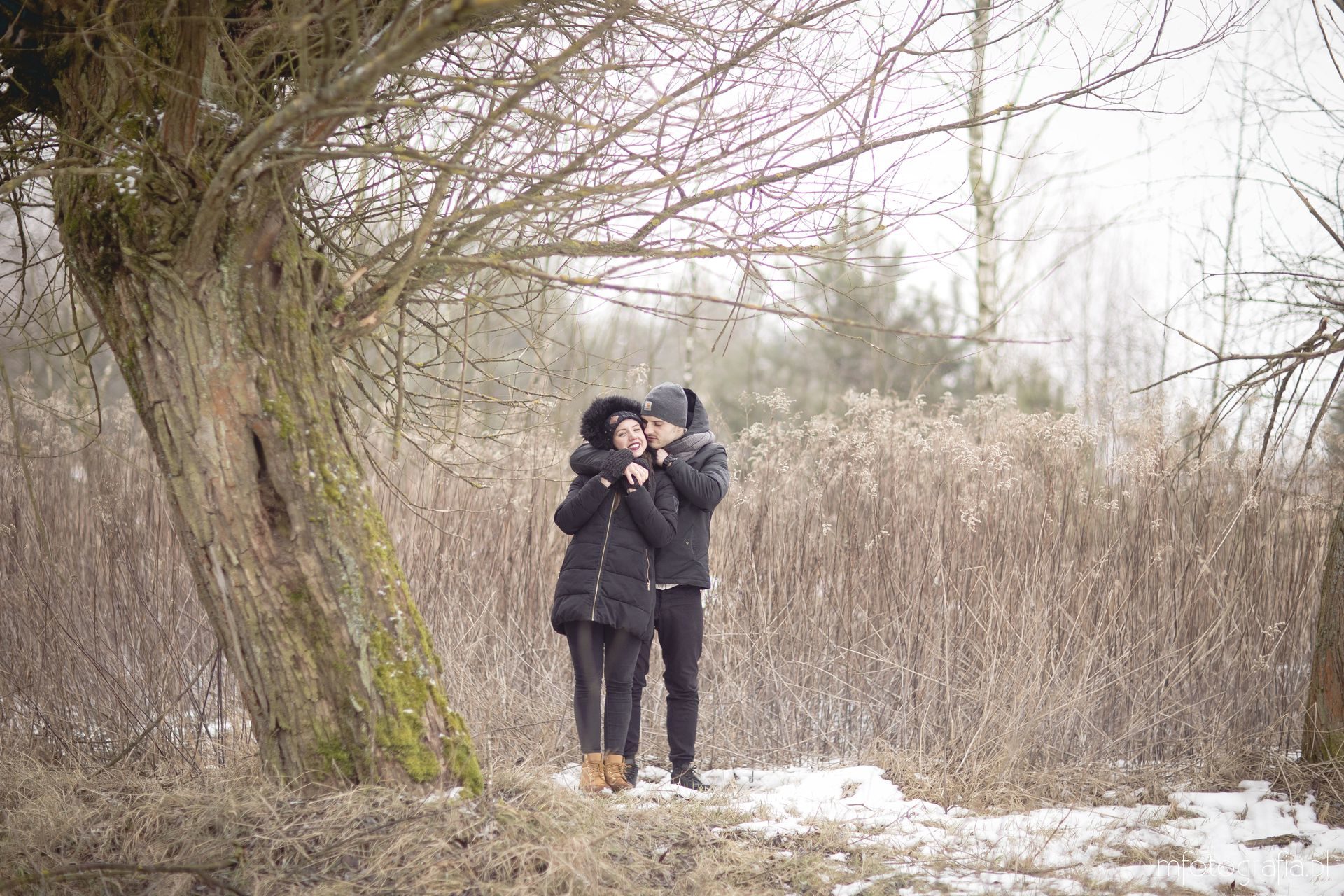 sesja zakochanych zimą
